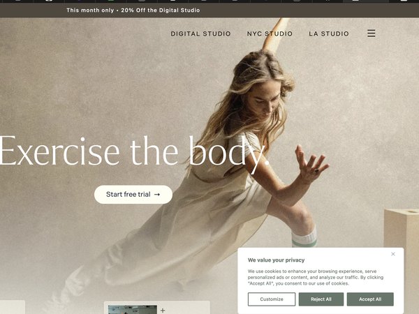 Studio with body in motion